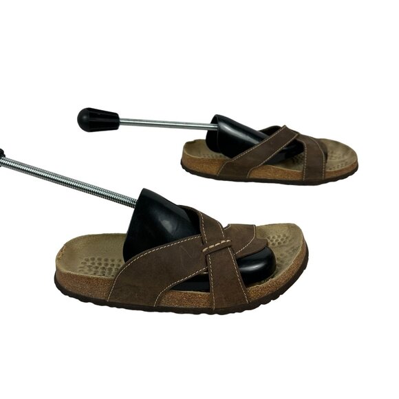 Covington Womens Brown Leather Slide Sandals Size 7 - Picture 2 of 7